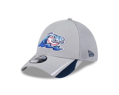 West Michigan Whitecaps New Era Linear Grey Stretch-Fit 39THIRTY Cap