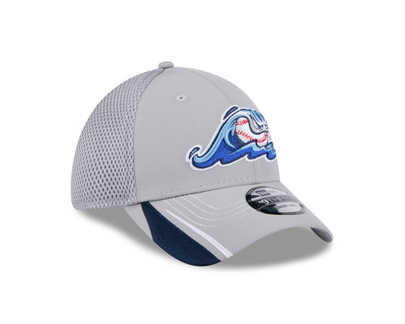 West Michigan Whitecaps New Era Jr. Linear Grey Stretch-Fit 39THIRTY Cap