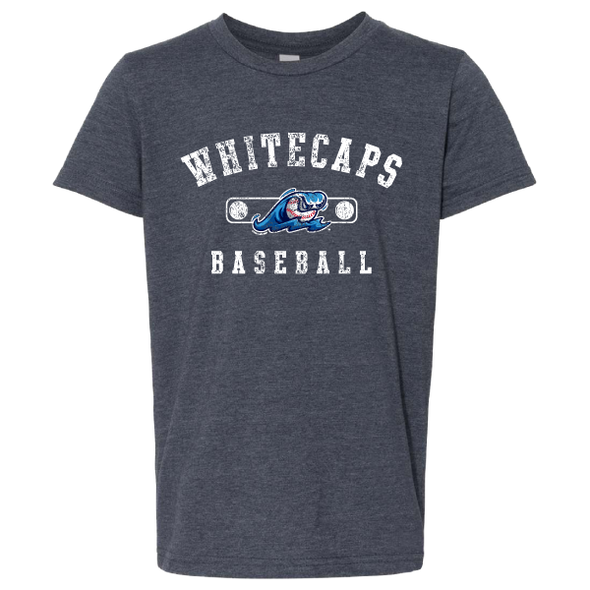 West Michigan Whitecaps Youth Arched Heathered Navy Tee