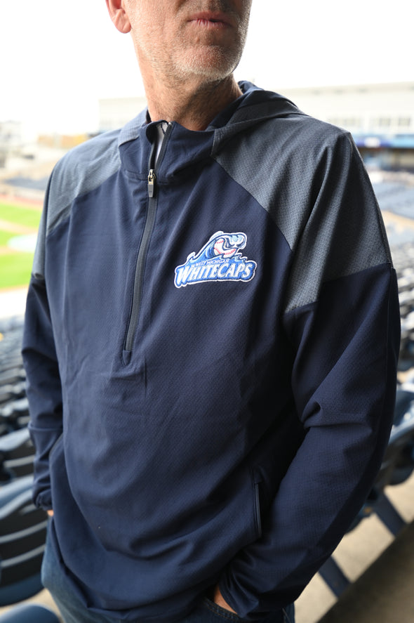 West Michigan Whitecaps Rawlings ColorSync Half Zip Hooded Jacket
