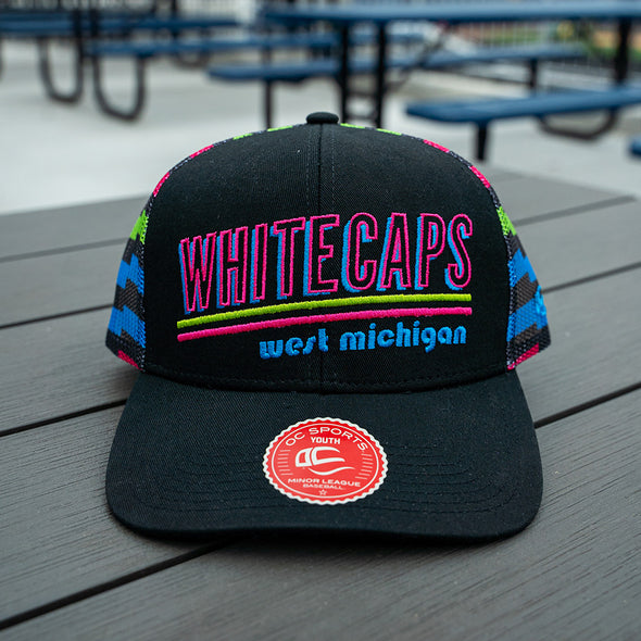 West Michigan Whitecaps Youth Neon Snapback Trucker Cap