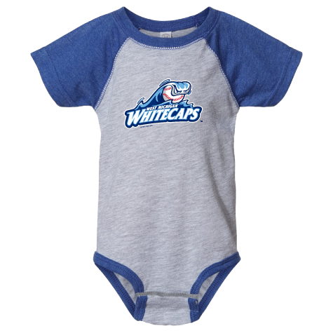 West Michigan Whitecaps Infant Royal/Grey Baseball Onesie