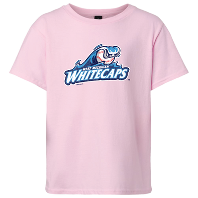 West Michigan Whitecaps Youth Primary Distressed Light Pink Tee