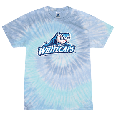 West Michigan Whitecaps Youth Primary Distressed Lagoon Tie-Dye Tee