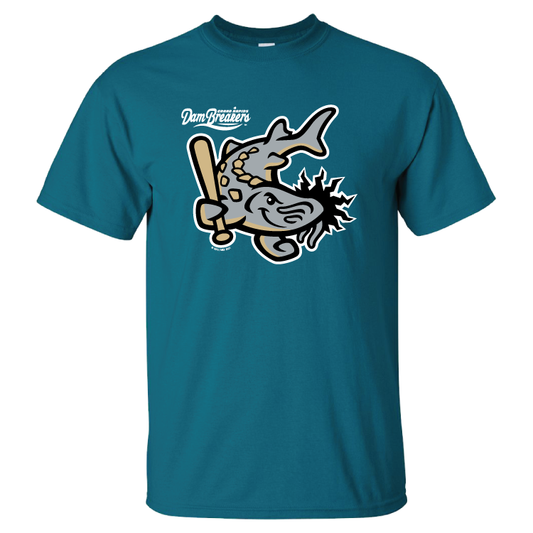トップス Brook - 23ss Two Fish Logo Tee M Grand Rapids Dam Breakers Blue Fish Logo T-Shirt – West
