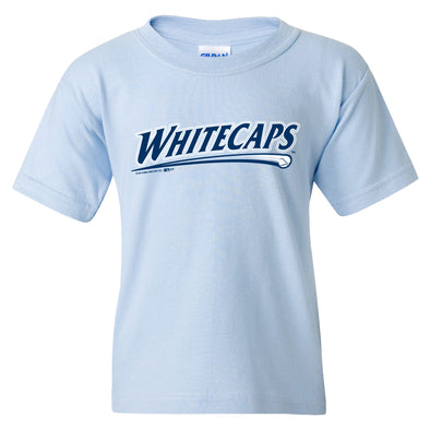 West Michigan Whitecaps Youth Script Logo Light Blue Tee