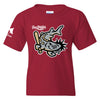 Grand Rapids Dam Breakers Youth Fish Logo Cardinal T-Shirt