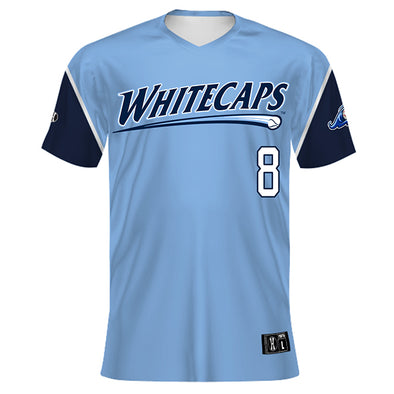 Shirts, West Michigan Whitecaps Baseball Cloudcon 21 Adult Size Medium  Jersey Blue