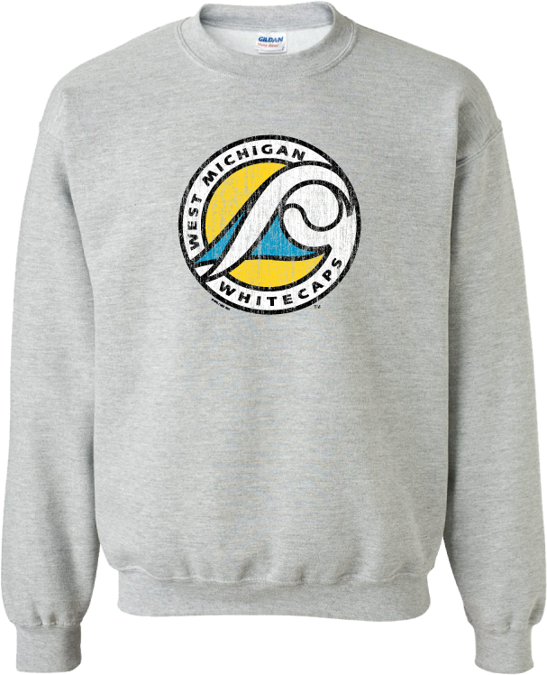 West Michigan Whitecaps Throwback Circle Logo Crewneck Sweatshirt -